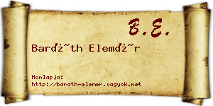 Baráth Elemér névjegykártya